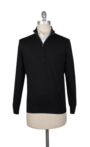 Fiori Di Lusso Black 1/4 Zip Sweater