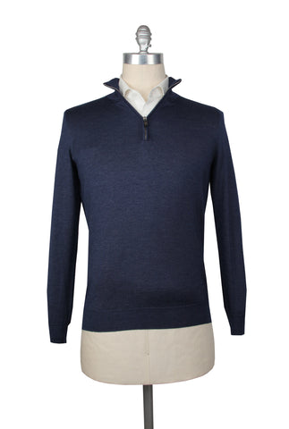 Fiori Di Lusso Blue 1/4 Zip Sweater