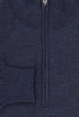 Fiori Di Lusso Blue Cashmere Blend 1/4 Zip Sweater - (FL61323) - Parent