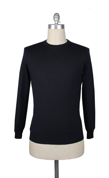 Fiori Di Lusso Midnight Navy Blue Crewneck Sweater - (FL672310) - Parent