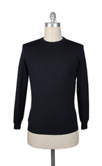 $1200 Fiori Di Lusso Midnight Navy Blue Crewneck Sweater - (FL672310) - Parent