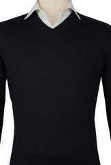 $1200 Fiori Di Lusso Midnight Navy Blue Crewneck Sweater - (FL672310) - Parent