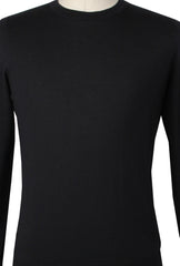 $1200 Fiori Di Lusso Black Cashmere Blend Crewneck Sweater - (FL67239) - Parent
