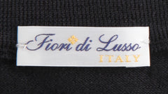 $1200 Fiori Di Lusso Black Cashmere Blend Crewneck Sweater - (FL67239) - Parent