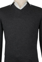 Fiori Di Lusso Charcoal Gray V-Neck Sweater - (FL67231) - Parent