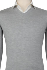 Fiori Di Lusso Light Gray V-Neck Sweater - (FL67233) - Parent