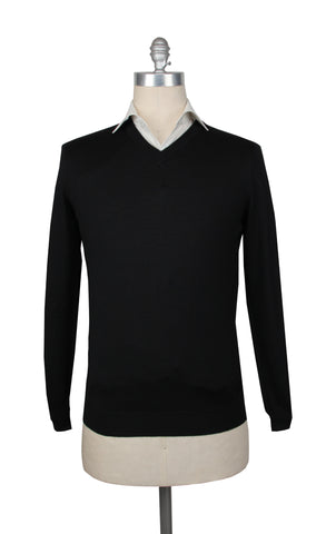 Fiori Di Lusso Black V-Neck Sweater