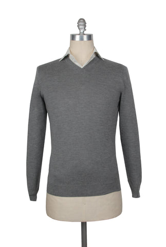Fiori Di Lusso Gray V-Neck Sweater