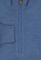 Fiori Di Lusso Blue Wool Blend 1/4 Zip Sweater - (FL824221) - Parent