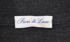 Fiori Di Lusso Dark Gray Wool Blend 1/4 Zip Sweater - (FL824224) - Parent