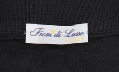 Fiori Di Lusso Black Wool Blend 1/4 Zip Sweater - (FL824222) - Parent
