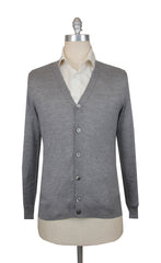 $1325 Fiori Di Lusso Gray Cashmere Blend Cardigan - (FL282522) - Parent