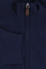 $1325 Fiori Di Lusso Blue Cashmere Blend Funnel Jacket - (FL282531) - Parent