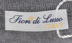 $1325 Fiori Di Lusso Gray Cashmere Blend Funnel Jacket - (FL282530) - Parent