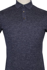 $1125 Fiori Di Lusso Dark Blue Cashmere Blend Polo Sweater - (FL28256) - Parent