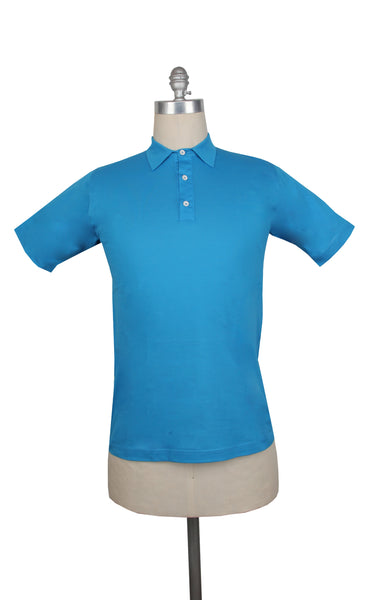 Fiori Di Lusso Blue Solid Cotton Polo - (FL892312) - Parent