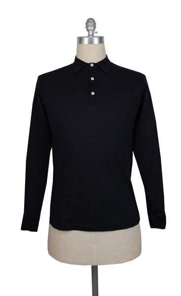 Fiori Di Lusso Midnight Navy Blue Cotton Polo - (FL89234) - Parent