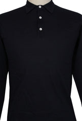 Fiori Di Lusso Midnight Navy Blue Cotton Polo - (FL89234) - Parent