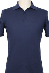 Fiori Di Lusso Navy Blue Solid Cotton Polo - (FL69225) - Parent