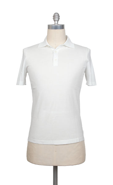 Fiori Di Lusso White Solid Cotton Polo - (FL69227) - Parent