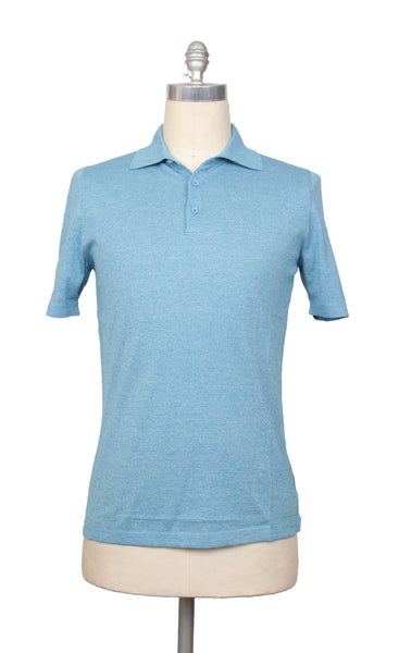 Fiori Di Lusso Blue Solid Cotton Polo - (FL69223) - Parent