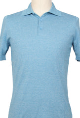 Fiori Di Lusso Blue Solid Cotton Polo - (FL69223) - Parent