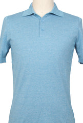 Fiori Di Lusso Blue Solid Cotton Polo - (FL69223) - Parent