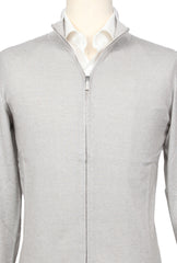 Fiori Di Lusso Light Gray Cotton Funnel Sweater - (FL416223) - Parent