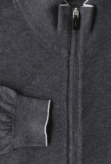 Fiori Di Lusso Charcoal Gray Cotton Funnel Sweater - (FL416224) - Parent