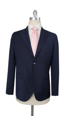 $1900 Fiori Di Lusso Navy Blue Polyester Solid Suit - 36/46 - (FL829264)