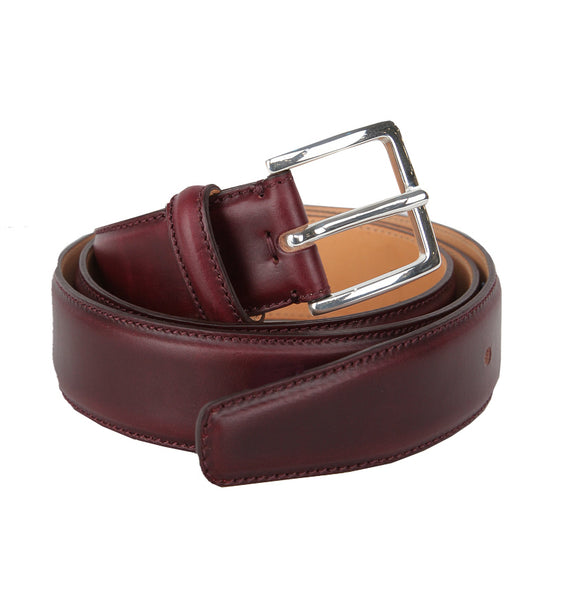 Fiori Di Lusso Burgundy Red Leather Belt - (FL810226) - Parent