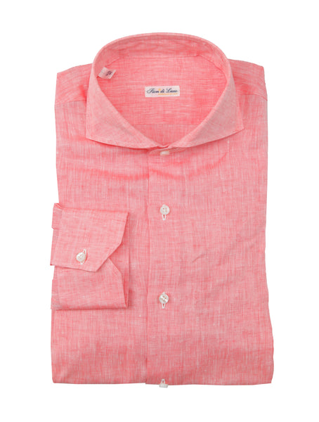 Fiori Di Lusso Red Melange Linen Shirt - Extra Slim - (FL812239) - Parent