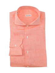 Fiori Di Lusso Orange Linen Shirt - Extra Slim - 15.75/40 - (FL812237)