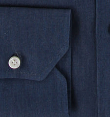 $600 Fiori Di Lusso Blue Cotton Shirt - Extra Slim - (FDL322253) - Parent