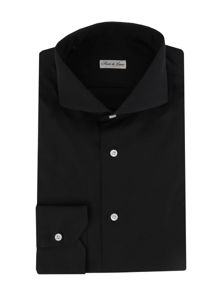 $600 Fiori Di Lusso Black Cotton Shirt - Extra Slim - (FDL322252) - Parent