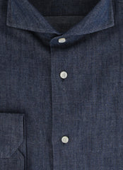 $600 Fiori Di Lusso Dark Blue Cotton Shirt - Extra Slim - (FL715263) - Parent