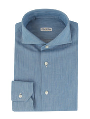 $600 Fiori Di Lusso Light Blue Cotton Shirt - Extra Slim - 15.75/40 - (FL715262)