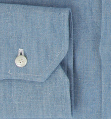 $600 Fiori Di Lusso Light Blue Cotton Shirt - Extra Slim - (FL715262) - Parent