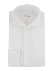 $750 Fiori Di Lusso White Cotton Shirt - Extra Slim - 14.5/37 - (FDL322257)