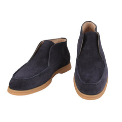 $650 Fiori Di Lusso Dark Blue Suede Ankle Boots - (FL89232) - Parent