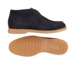$650 Fiori Di Lusso Dark Blue Suede Ankle Boots - (FL89232) - Parent