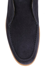 $650 Fiori Di Lusso Dark Blue Suede Ankle Boots - (FL89232) - Parent