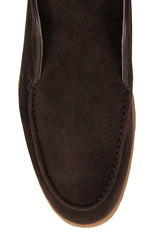 $650 Fiori Di Lusso Dark Brown Suede Ankle Boots - (FL89233) - Parent