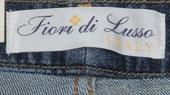 $600 Fiori Di Lusso Denim Blue Solid Jeans - Slim - (FL923262) - Parent