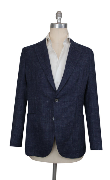 $1075 Fiori Di Lusso Dark Blue Wool Blend Solid Sportcoat - (FL221261) - Parent