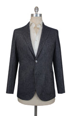$1050 Fiori Di Lusso Dark Blue Cotton Blend Sportcoat - (FL517255) - Parent