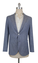 $1050 Fiori Di Lusso Blue Cotton Blend Solid Sportcoat - (FL521251) - Parent