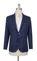 $1400 Fiori Di Lusso Navy Blue Wool Blend Solid Sportcoat - 38/48 - (FL71720251)