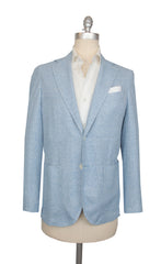 $1850 Fiori Di Lusso Light Blue Linen Blend Solid Sportcoat - 38/48 - (FL81261)