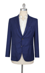 $1100 Fiori Di Lusso Blue Wool Solid Sportcoat - 38/48 - (FL71720252)